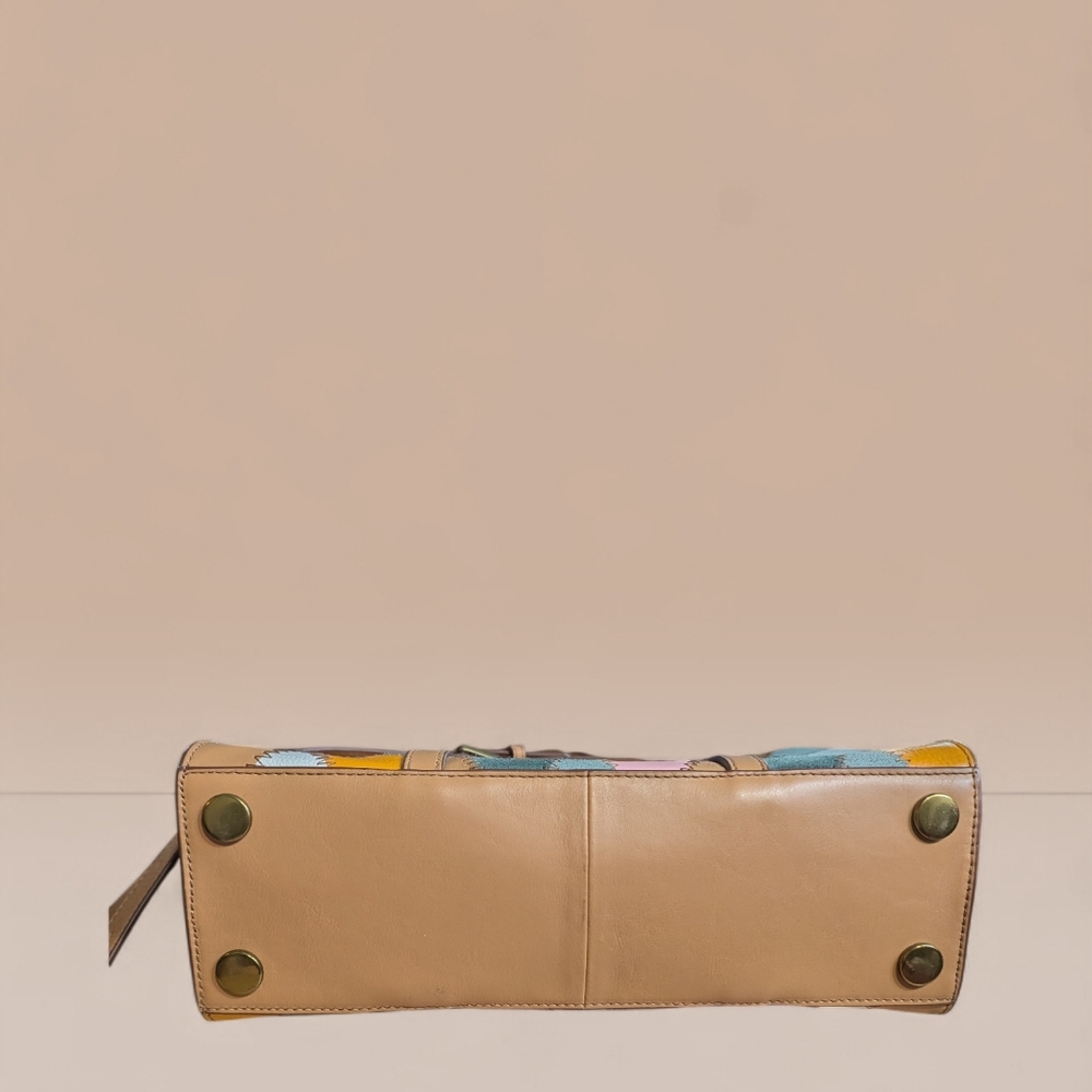 👜 Fossil Patchwork Leather Tote Satchel Crossbody - Picture 8 of 13